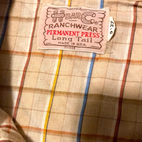 H Bar C Long Sleeve Button Down Shirt Vintage - Picture 4 of 6
